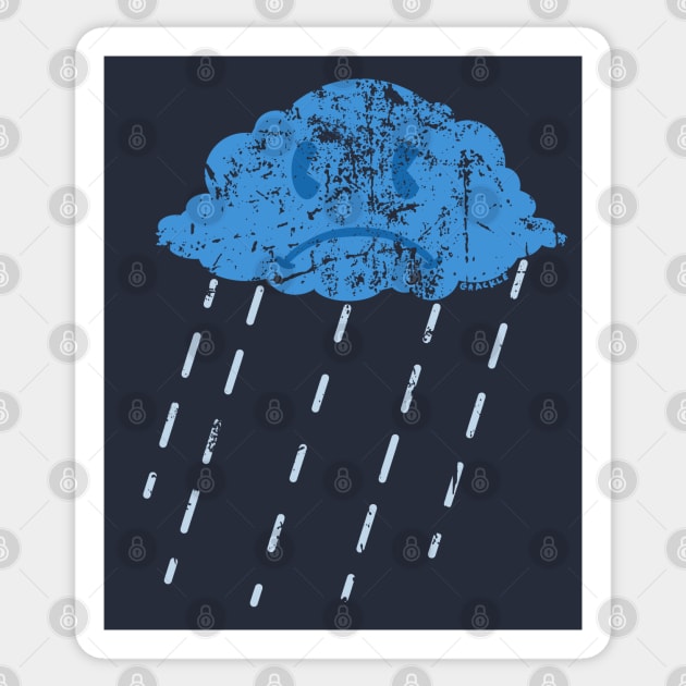 Stormy Little Rain Cloud (Distressed Version) Sticker by Jan Grackle